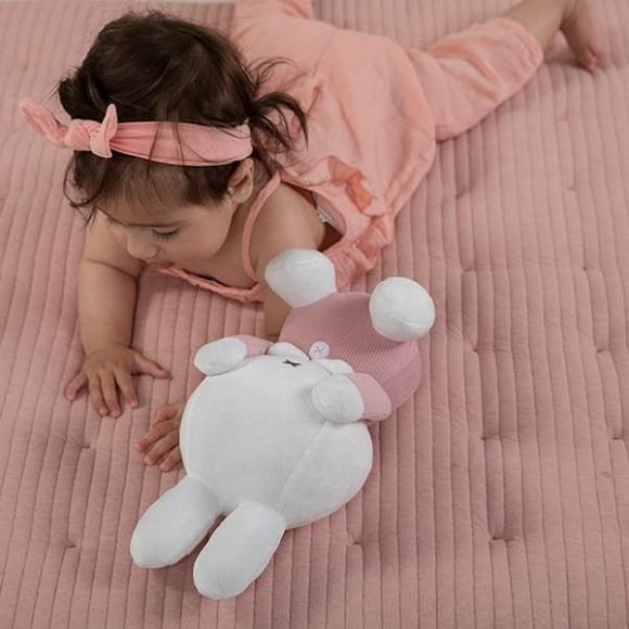 Υφασμάτινο λούτρινο Miffy Pink με μαγνήτες στα μάτια για να κλείνει τα ματάκια 28cm στο Bebe Maison