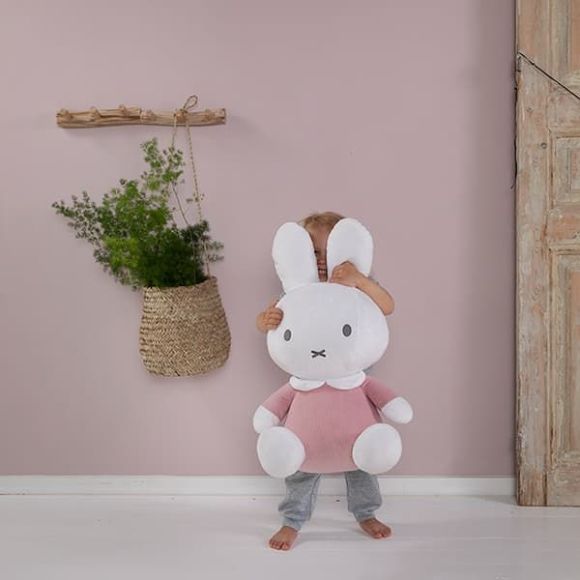 Υφασμάτινο λούτρινο 60cm Miffy Pink με εσωτερικό κουδουνάκι στο Bebe Maison