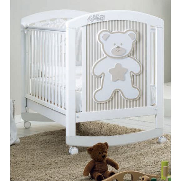 Βρεφικό κρεβάτι Pali Teddy Bear white-warm Grey στο Bebe Maison