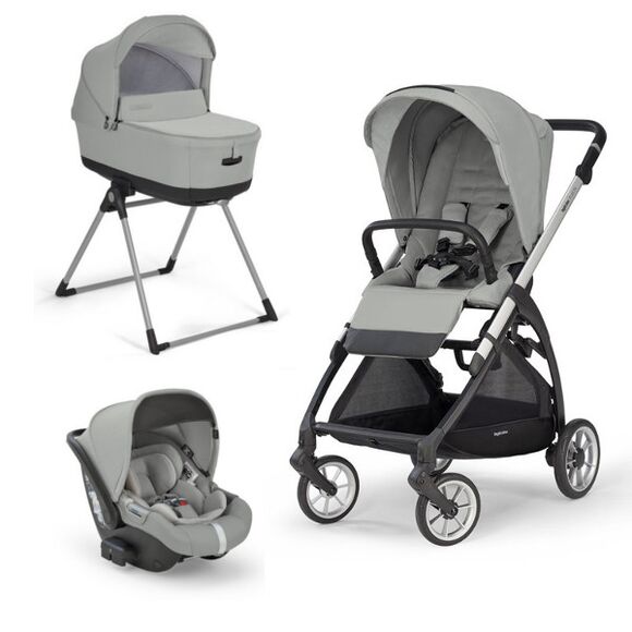 Πολυκαρότσι 3 σε 1 Inglesina Quattro Electa Greenwich Silver χρώμα σκελετού silver black στο Bebe Maison