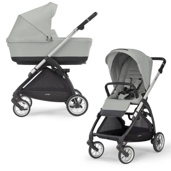 Πολυκαρότσι 2 σε 1 Inglesina Duo Electa Greenwich Silver χρώμα σκελετού silver black στο Bebe Maison