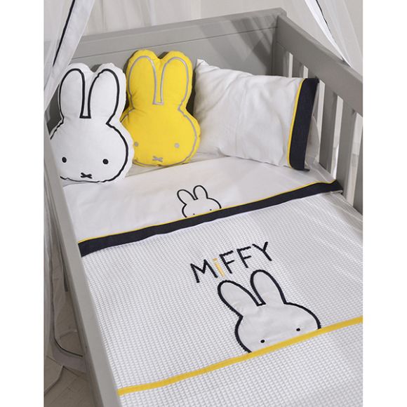 Κουβέρτα πικέ κρεβατιού Miffy σχέδιο 61 τζιν στο Bebe Maison