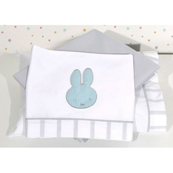 Set of Basket Sheets-Licno 3pc Miffy Plan 66 striped gray στο Bebe Maison