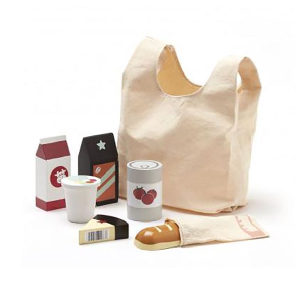 Σακούλα για ψώνια Kids Concept με 6 ξύλινα προϊόντα στο Bebe Maison