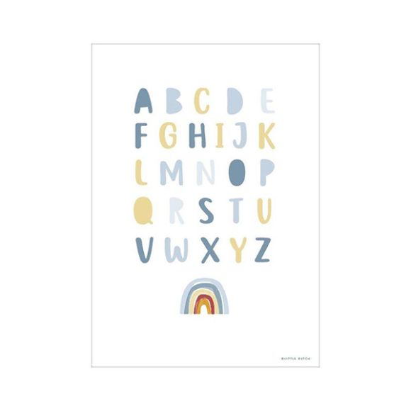 Poster A3 Little Dutch rainbow alphabet blue στο Bebe Maison