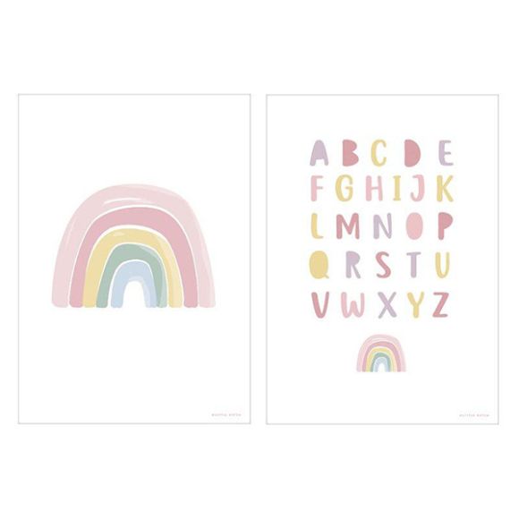 Poster A3 Little Dutch rainbow alphabet pink στο Bebe Maison