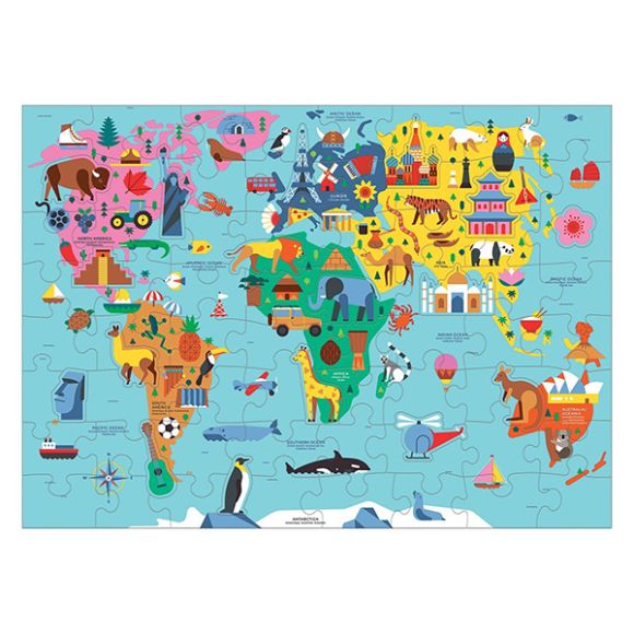 Παζλ Mudpuppy παγκόσμιος χάρτης 78 κομματιών στο Bebe Maison