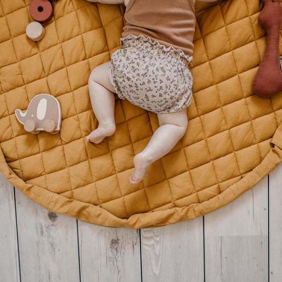 Play mattress soft Play & Go organic cotton - 2 in 1 mustard chai tea bag στο Bebe Maison