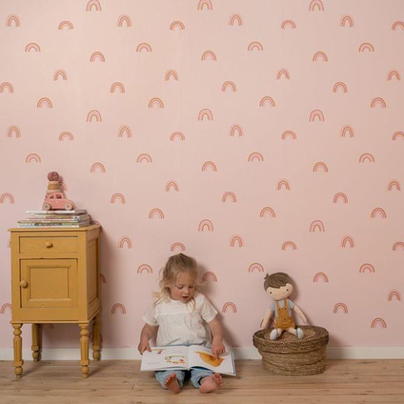 Wallpaper Little rainbow Pink στο Bebe Maison