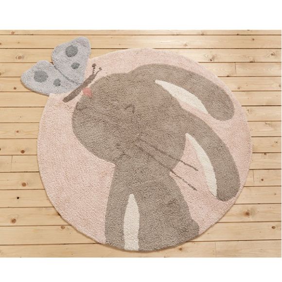 Χαλί δωματίου Little Dutch bunny round pink 110εκ. στο Bebe Maison