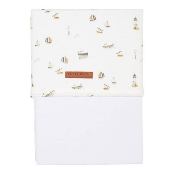 Βρεφικό σεντόνι για λίκνο Little Dutch sailors bay white 100 x 70 στο Bebe Maison