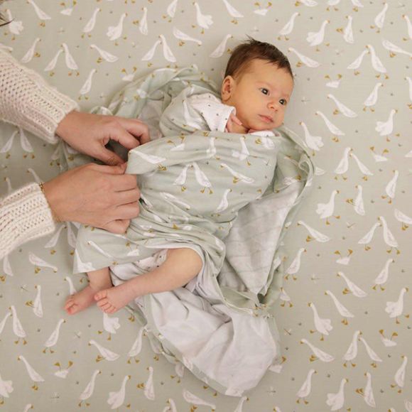 Embrace blanket - sleep Little Dutch little goose / pure olive 120X120cm. στο Bebe Maison