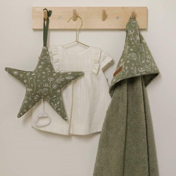 Bathrobe Napkin Little Dutch wild flowers olive 75 x 75 στο Bebe Maison