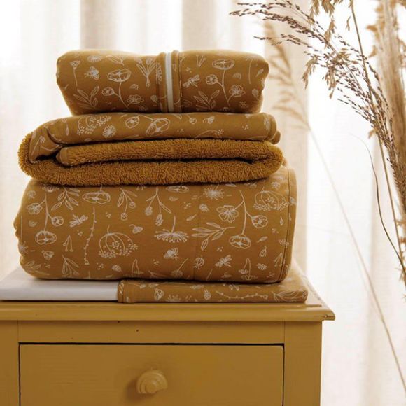 Bathrobe Napkin Little Dutch wild flowers ocher 75 x 75 στο Bebe Maison