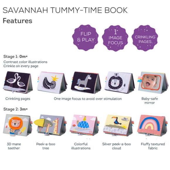 Βρεφικό βιβλίο δραστηριοτήτων Taf Toys Savannah Tummy-time book στο Bebe Maison