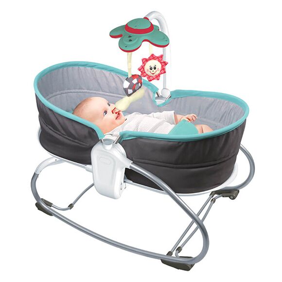 Καλαθούνα ρηλάξ Bebe Stars Snooze+ 3 σε 1 με μελωδίες, φως και δόνηση grey στο Bebe Maison