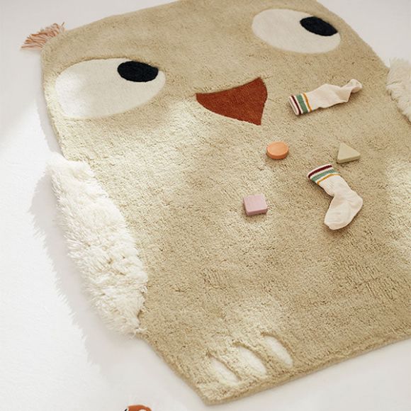 Carpet Woolen Owl Kids Concept 120x90 Green στο Bebe Maison