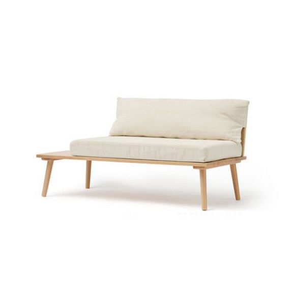 Ξύλινο καθιστικό έπιπλο με μαξιλάρια αριστερά Kids Concept Saga φυσικό-κρεμ στο Bebe Maison