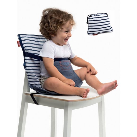 Φορητή θέση φαγητού Baby to Love Pocket chair Μπλε ριγέ στο Bebe Maison