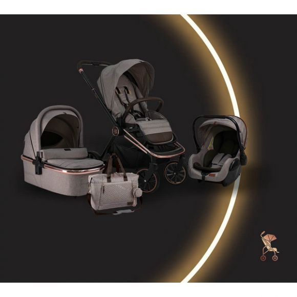 Stroller 3 in 1 Bebe Stars Jewel volcano black στο Bebe Maison