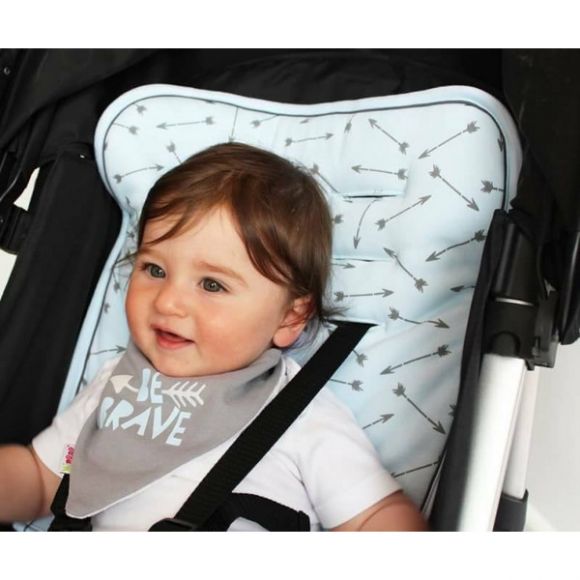 2-sided fabric stroller cover with Minene Jersey shoulders light blue arrows στο Bebe Maison