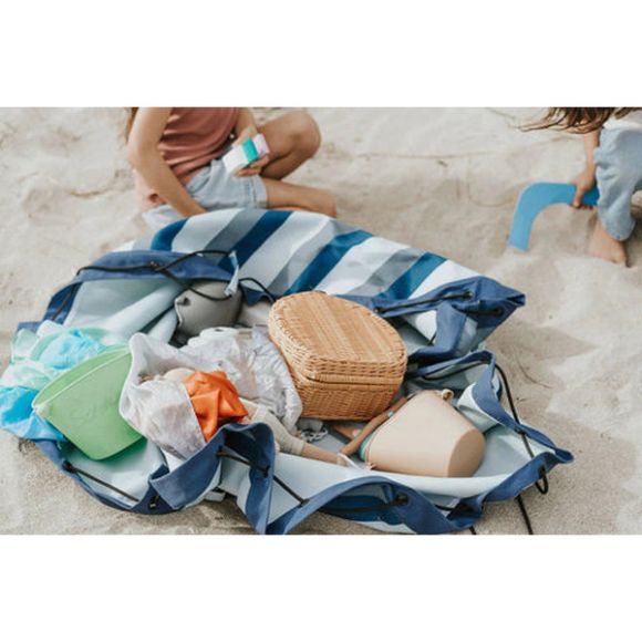 Waterproof toy mattress and 2 in 1 bag PLAY & GO Outdoor Blue green stripes στο Bebe Maison