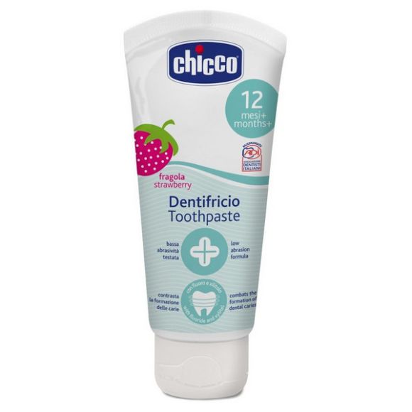 Βρεφική οδοντόκρεμα με φθόριο Chicco φράουλα 12m+ 50ml στο Bebe Maison