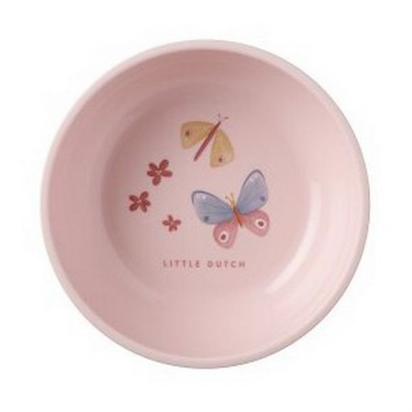 Παιδικό μπολ φαγητού Little Dutch flowers and butterflies ροζ στο Bebe Maison