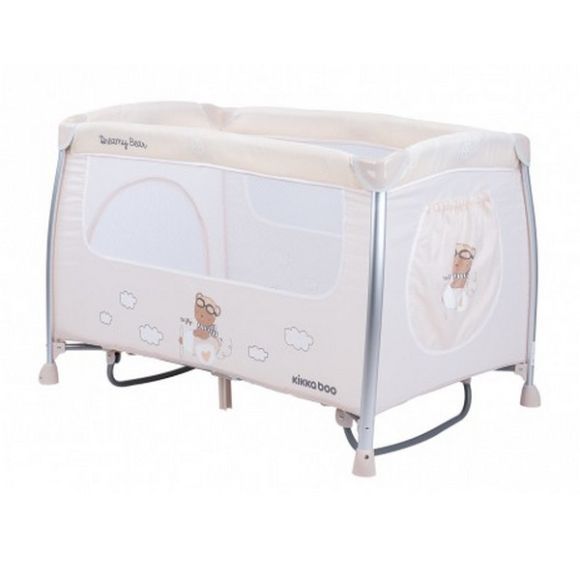 Παρκοκρέβατο Kikka Boo με 2 επίπεδα dreamy bear beige στο Bebe Maison