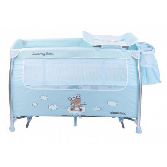 Παρκοκρέβατο Kikka Boo με 2 επίπεδα dreamy bear mint στο Bebe Maison