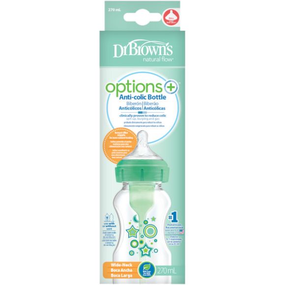 Πλαστικό μπιμπερό Dr Brown's options+ πράσινο 270ml στο Bebe Maison