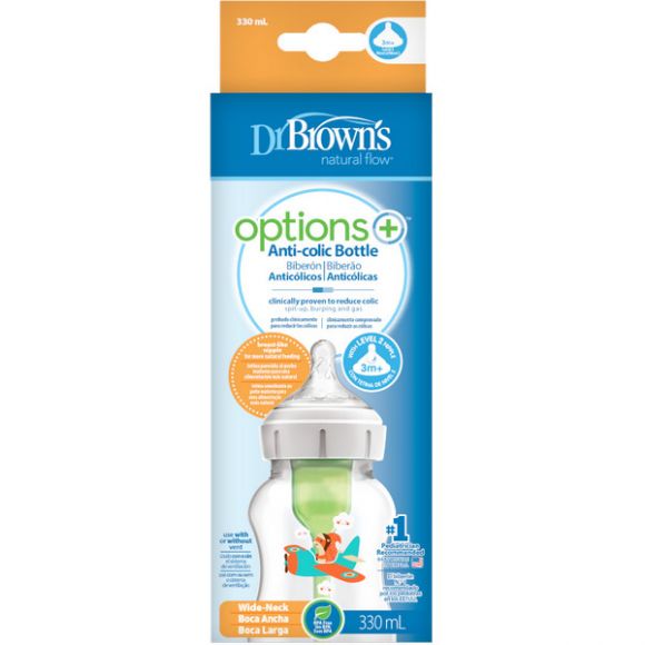 Πλαστικό μπιμπερό Dr Brown's options+ σκίουρος 330ml στο Bebe Maison