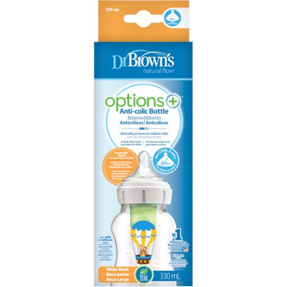 Πλαστικό μπιμπερό Dr Brown's options+ λαγουδάκι 330ml στο Bebe Maison