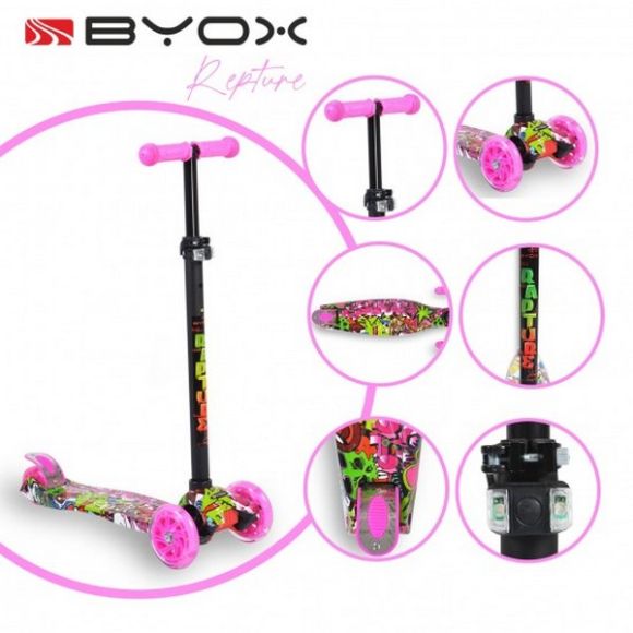 Τρίτροχο παιδικό πατίνι - scooter Byox Rapture pink στο Bebe Maison