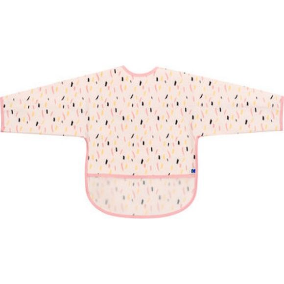 Αδιάβροχη σαλιάρα Kikka Boo με μανίκια και τσέπη Arty pattern pink στο Bebe Maison