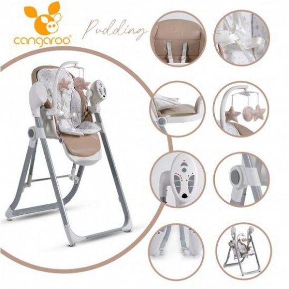 Cangaroo 2 in 1 Baby Chair and Cot Pudding Beige στο Bebe Maison
