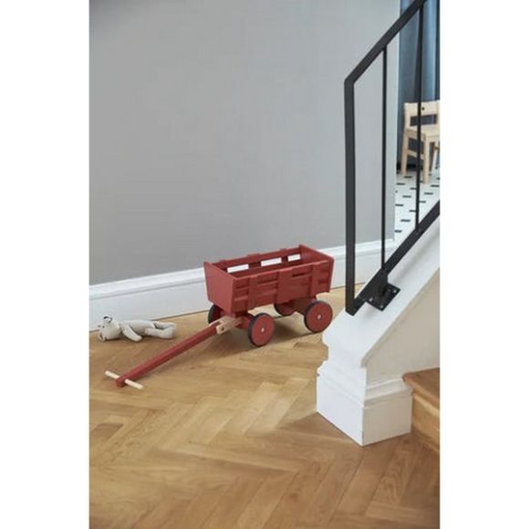 Ξύλινο καρότσι για κούκλες Kids Concept Carl Larsson σκούρο κόκκινο στο Bebe Maison