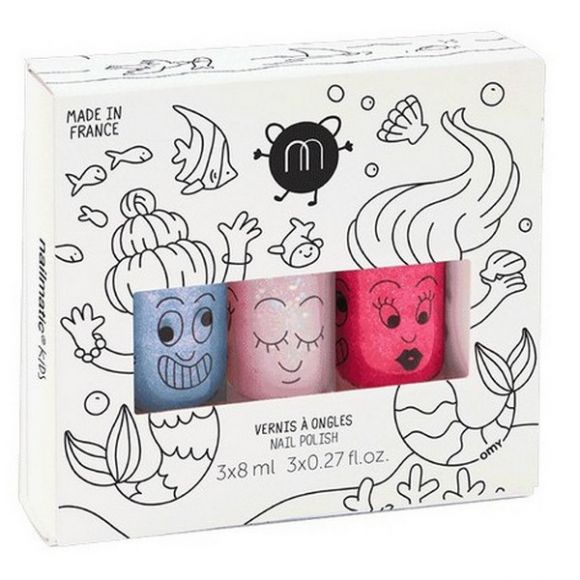 Σετ 3 βερνίκια νυχιών Nailmatic mermaid Merlin-Polly-Sissi στο Bebe Maison