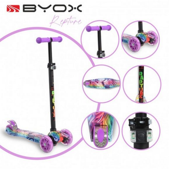 Τρίτροχο παιδικό πατίνι - scooter Byox Rapture purple στο Bebe Maison