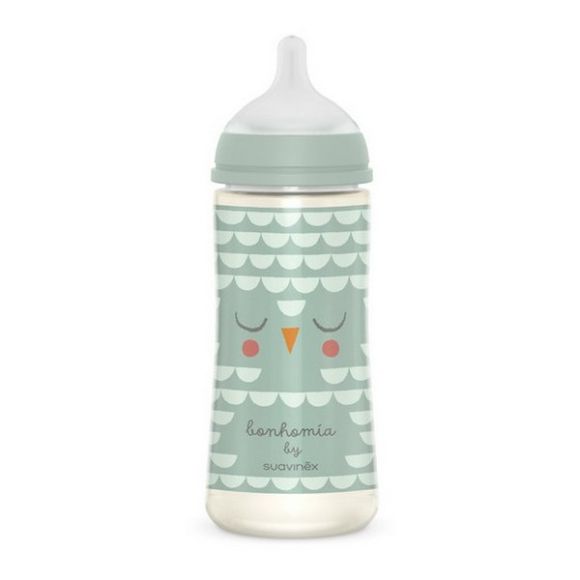 Plastic bottle Suavinex Bonhomia sx pro large with silicone nipple 360ml green 6+ months στο Bebe Maison