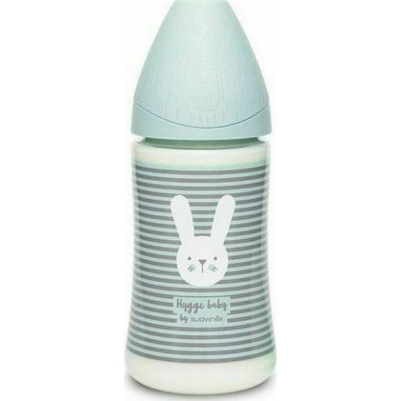 Πλαστικό μπιμπερό Suavinex Ηygge mint whiskers με θηλή σιλικόνη ρυθμιζόμενης ροής 270 ml 0M+ στο Bebe Maison