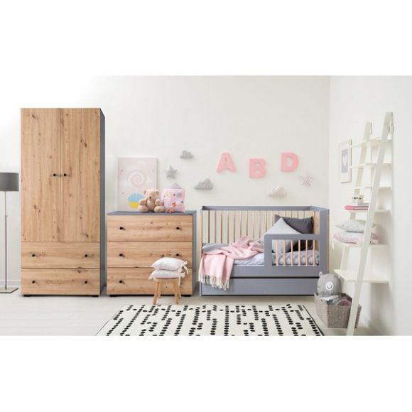 Βρεφική συρταριέρα Klups Pauline graphite oak στο Bebe Maison