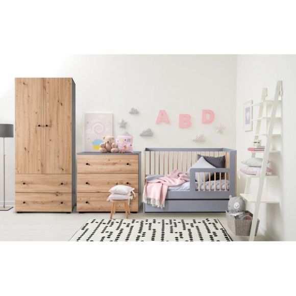 Δίφυλλη ντουλάπα Klups Pauline graphite oak στο Bebe Maison