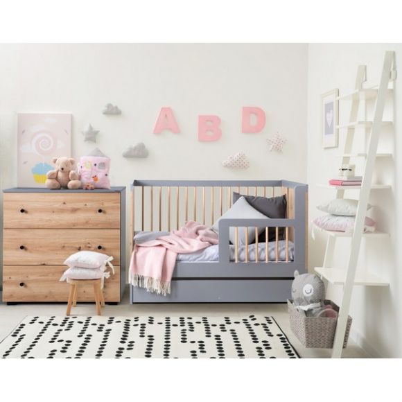Ολοκληρωμένο βρεφικό δωμάτιο Klups Pauline graphite oak 120*60cm στο Bebe Maison