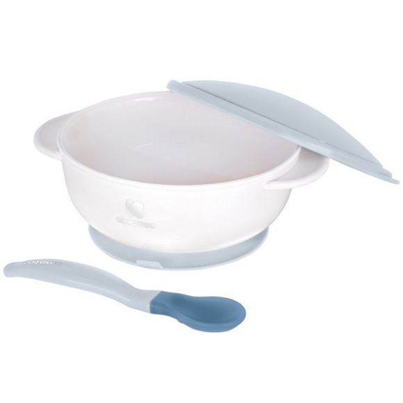 Bowl with heat sensing spoon Blue στο Bebe Maison