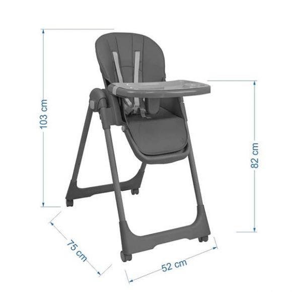 Καρέκλα Φαγητού Bebe Stars Milk Grey στο Bebe Maison