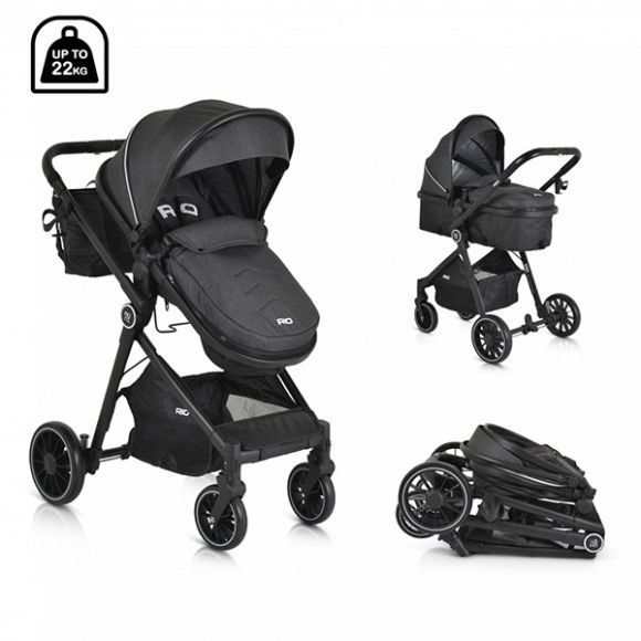 Πολυκαρότσι 2 σε 1 Moni Rio black στο Bebe Maison
