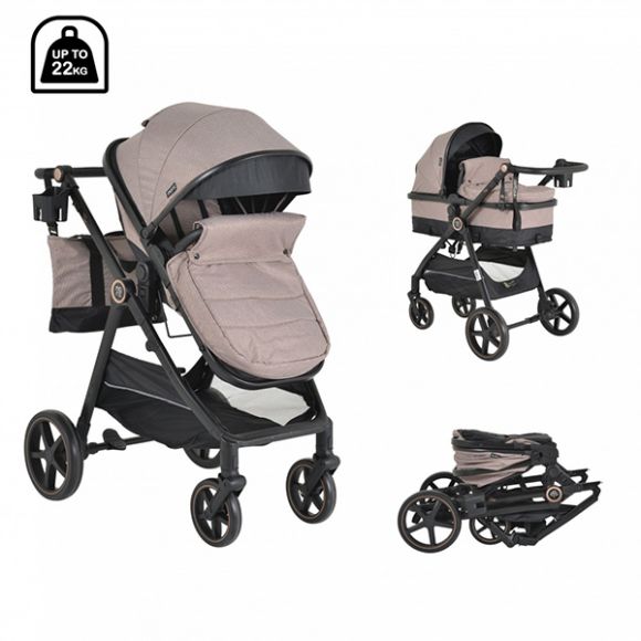 Πολυκαρότσι 2 σε 1 Moni Tokyo Beige στο Bebe Maison