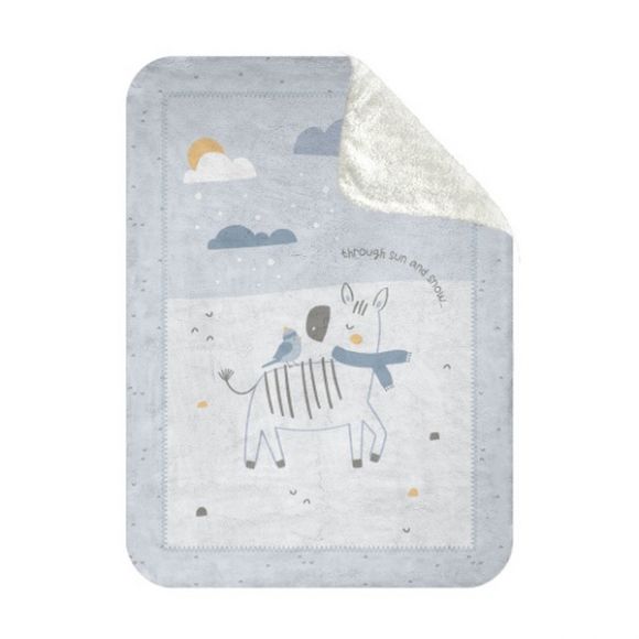 Κουβέρτα βελουτέ κρεβατιού Kikka Boo Super Soft  Sherpa Stripy Friends στο Bebe Maison