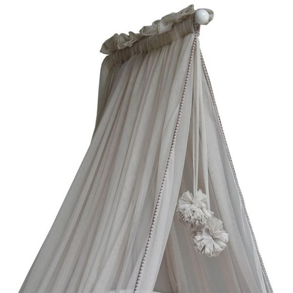 Κουνουπιέρα κρεβατιού Bebe Stars με pom-pom beige στο Bebe Maison